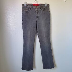Vintage Gloria Vanderbilt Womens 14 Straight Jeans Gray High Rise Stretch Denim